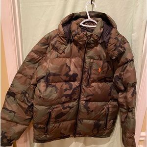 Polo Ralph Lauren camouflage down waterproof  jacket with hood. 400mrsp